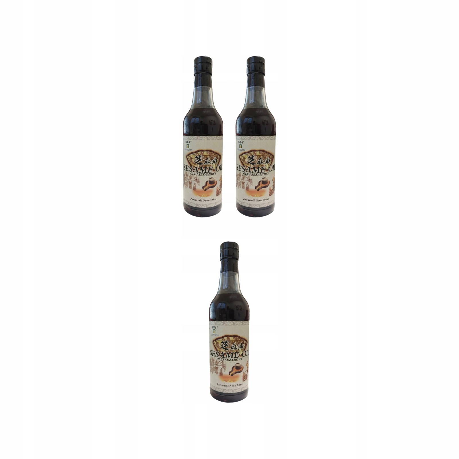Olej sezamowy Happy Mum 500 ml zestaw 3 szt.