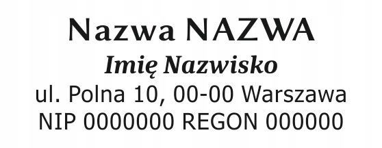 

Pieczątka firmowa 47x18mm logo