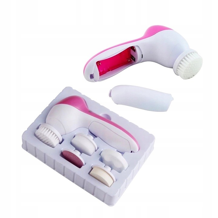 SZCZOTECZKA SZCZOTKA DO CZYSZCZENIA MYCIA TWARZY MASAŻER PEELING 5IN1 Kolor dominujący różowy
