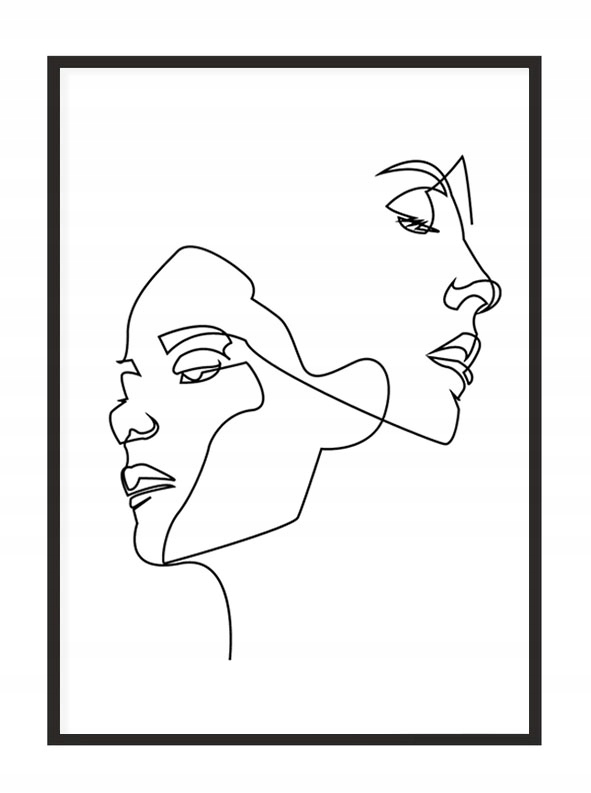 

Obraz Plakat W Ramie 53x73 cm Line art Oni P1596