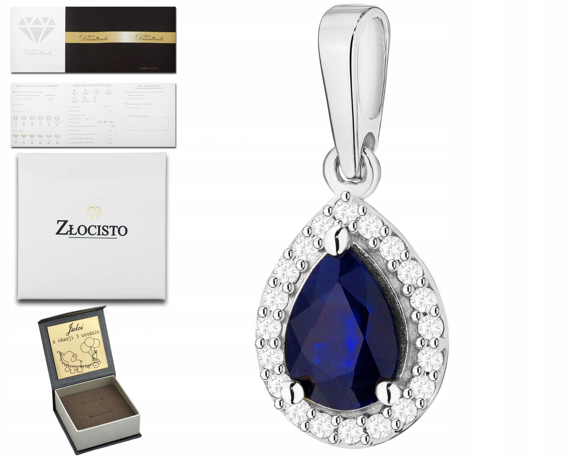 Diamanty Brilianty Zlato 585 Přírodní Kámen Bílé Zlato Přívěsek