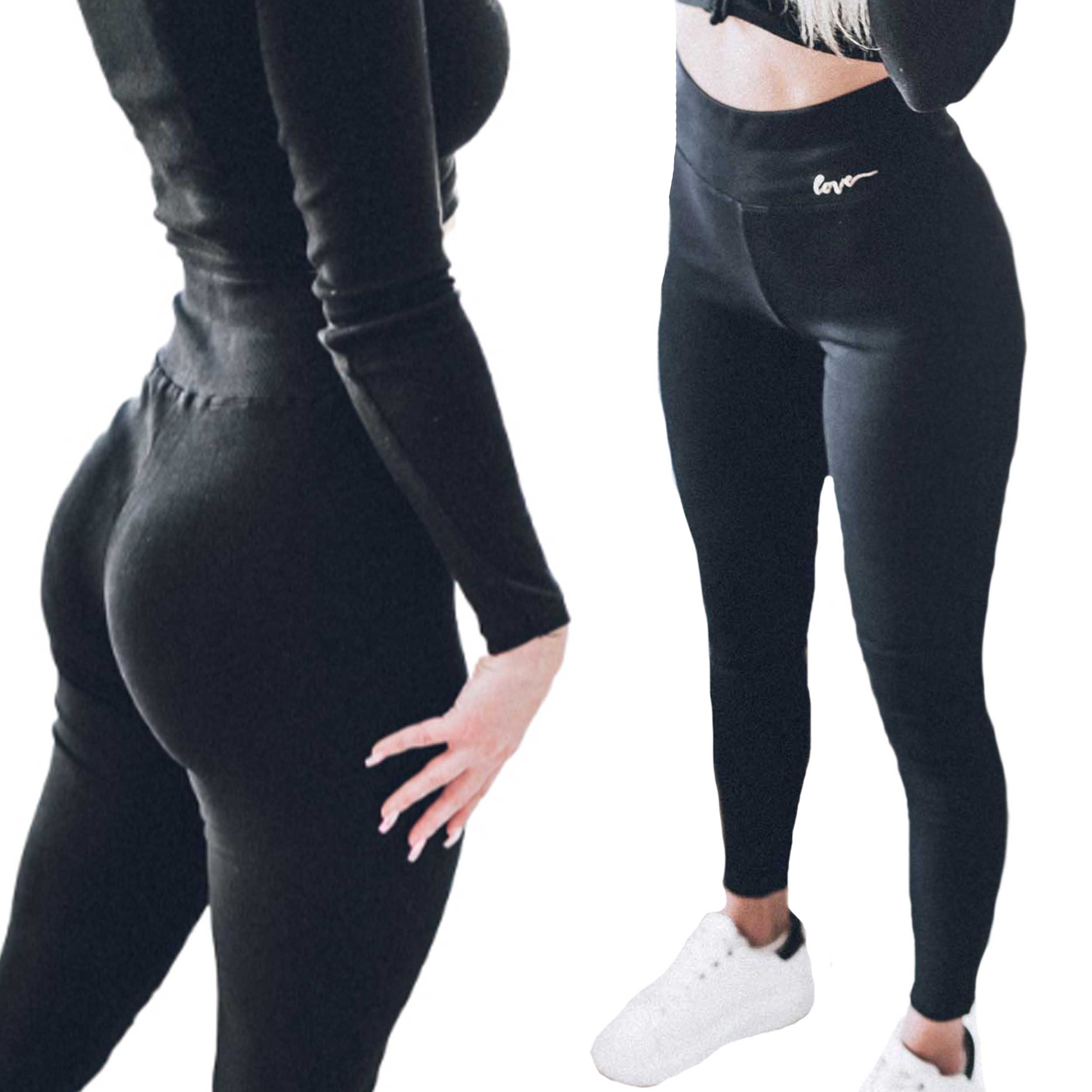 

Prążkowane legginsy damskie czarne getry XL/XXL