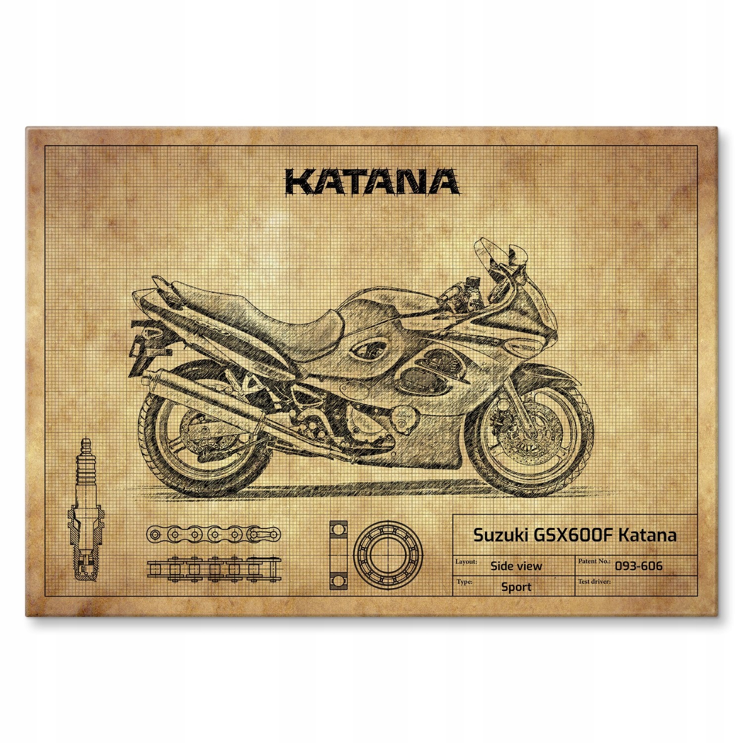 Kovový plakát Suzuki GSX600F Katana Szyld Plech 30 x 42 cm Dárek