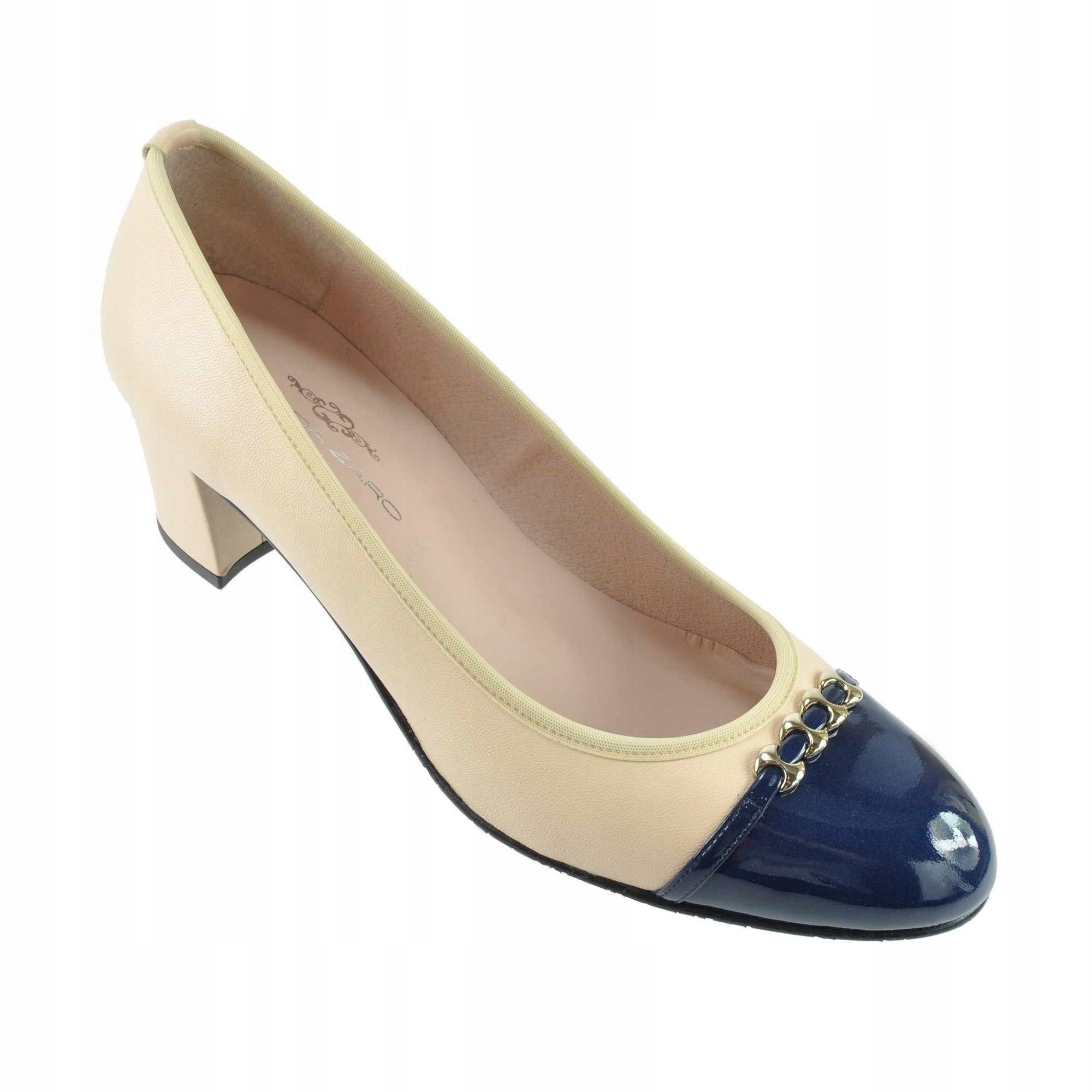 Duże czółenka damskie Brenda Zaro T1882 beżowe Marka Brenda Zaro