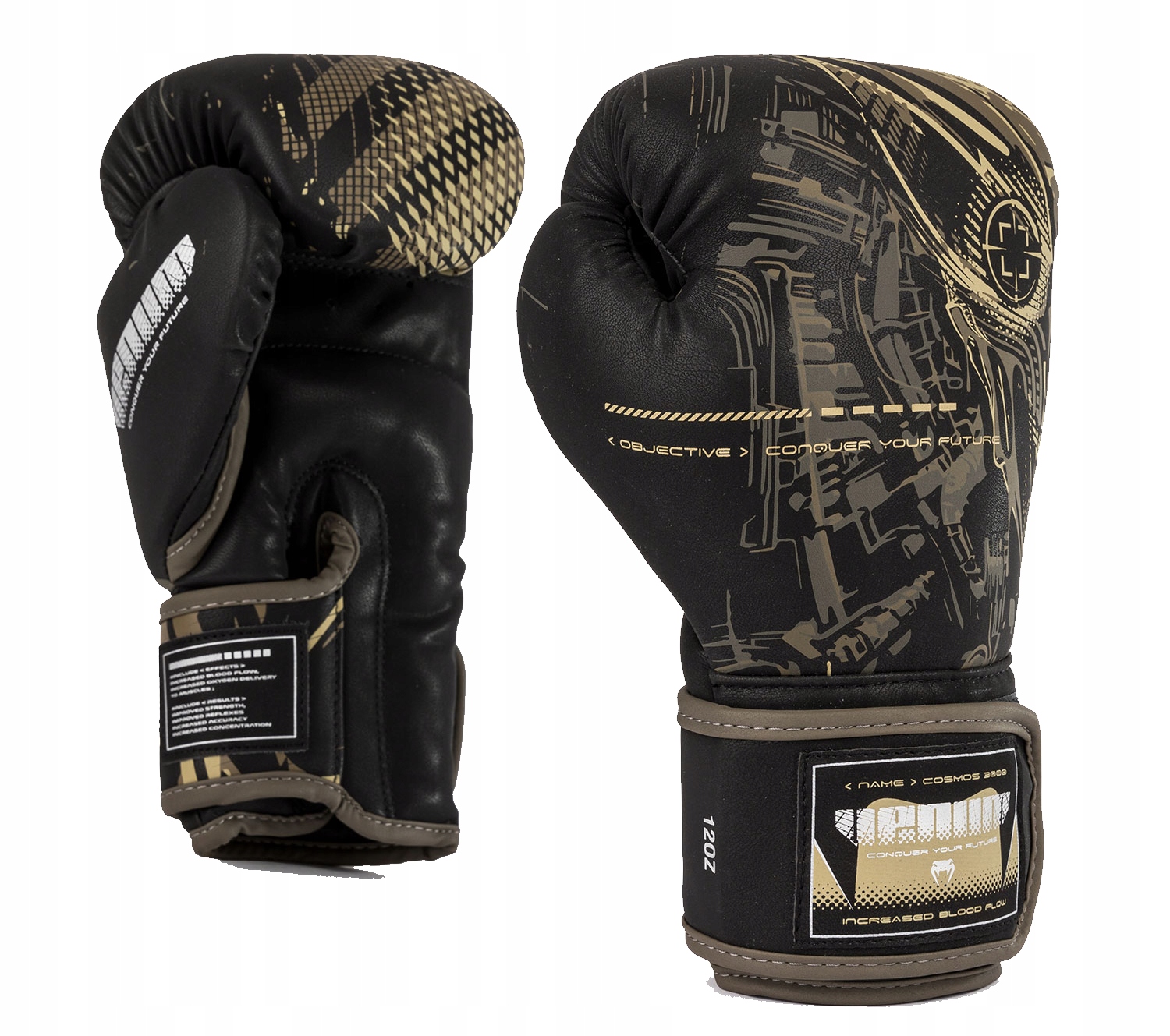 Venum Invader Rękawice Bokserskie Boxing Gloves Black/Sand 16OZ