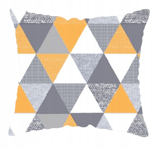 KOMPLET POŚCIEL TRÓJKĄTY SZARO ŻÓŁTE 160x220CM