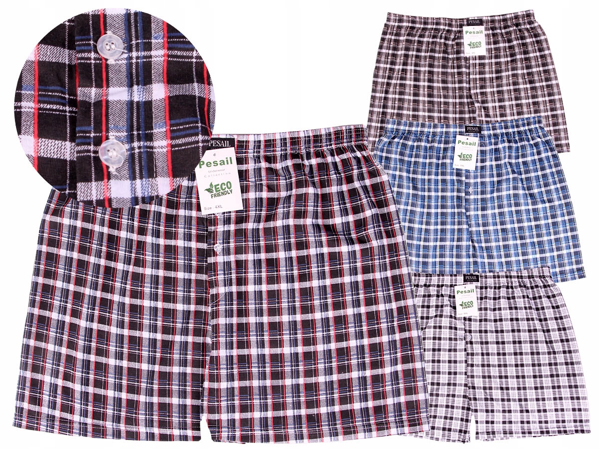 

4x Męskie Bokserki Duże Majtki Luźne Bawełna 5XL