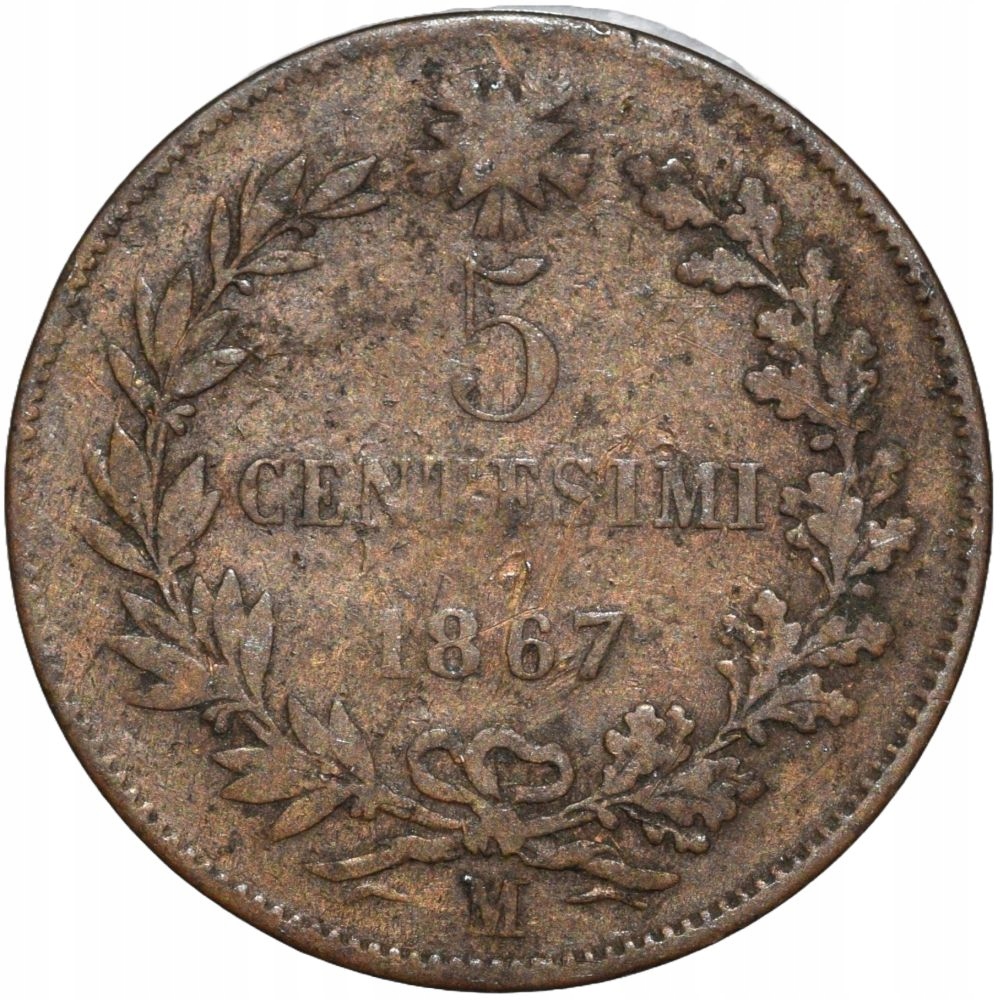 Włochy 5 centesimi 1867 M