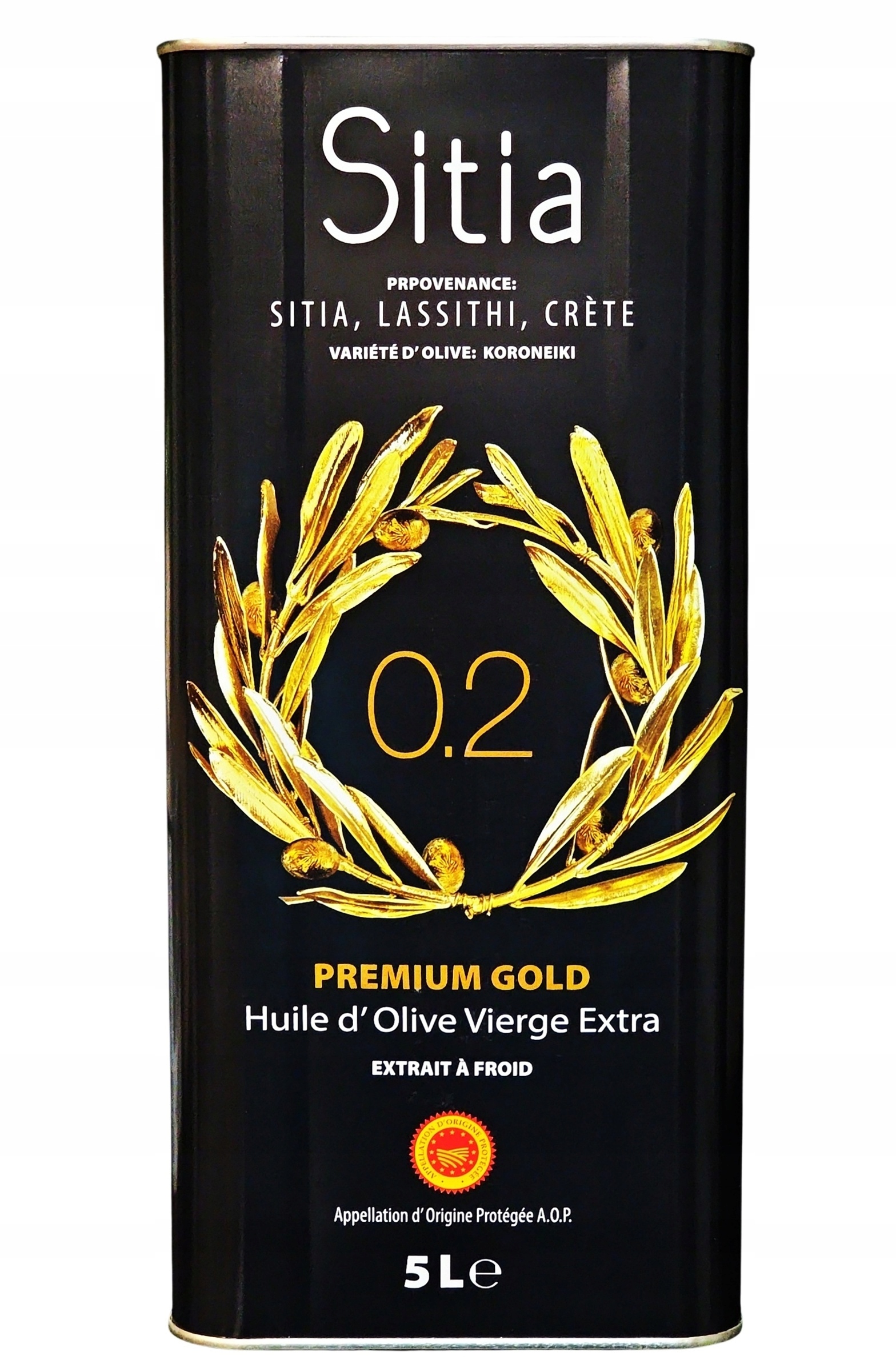 P.d.o. Sitia 0.2 Premium Gold oliwa z oliwek 100% Koroneiki 5L