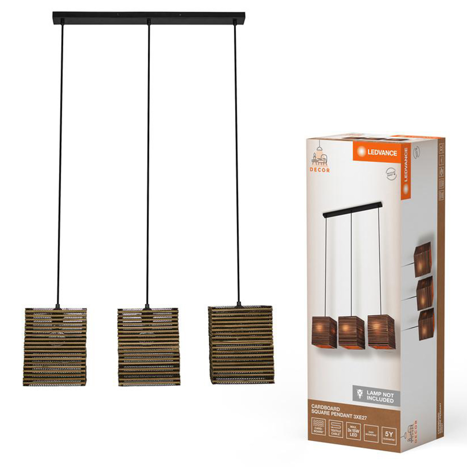 Závěsné Stropní Svítidlo Dekorativní E27 Hnědá Kartonová dekorace Ledvance