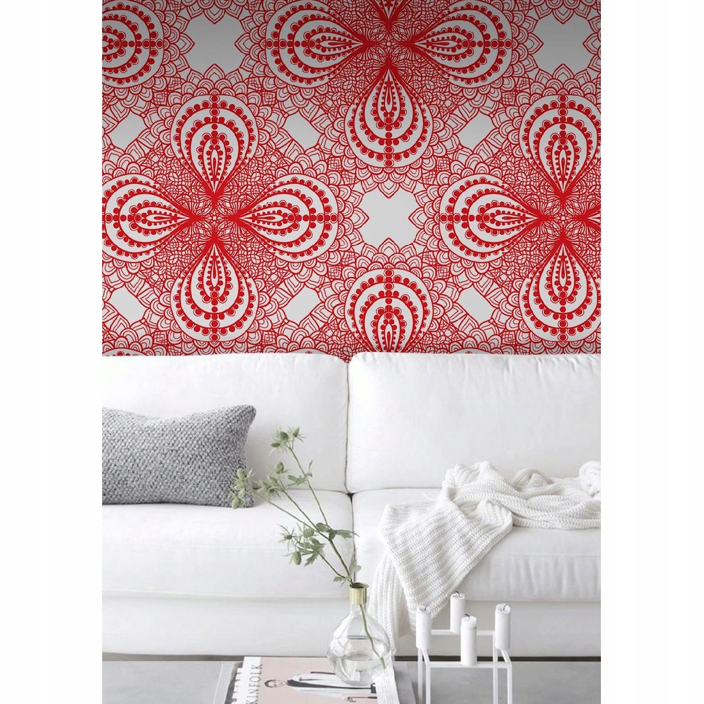 

Tapeta ścienna Czerwony symetryczny wzór 250x250cm