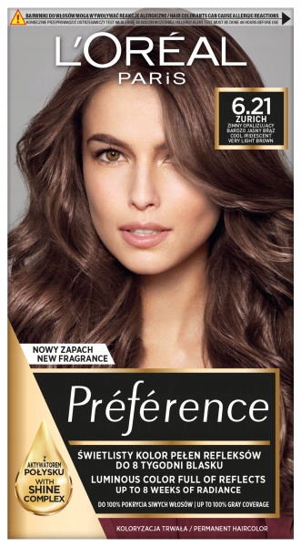 L'Oreal Paris Preference 6.21 Zurich brąz farba