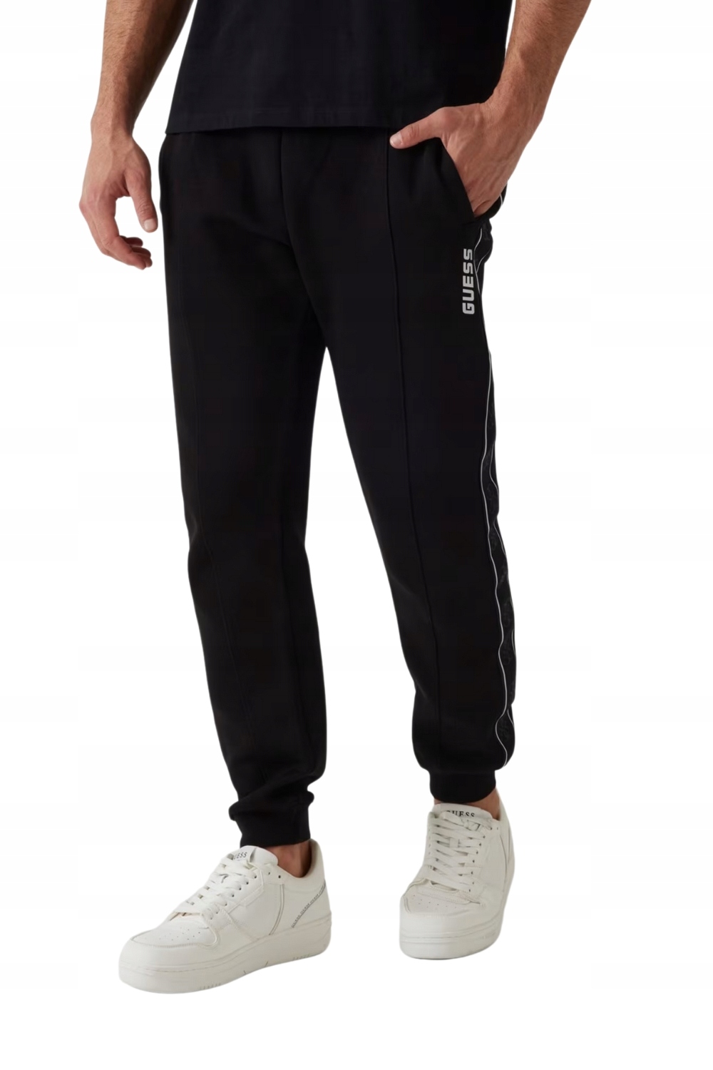 Guess Černé pánské tepláky s lampasy Mickey L