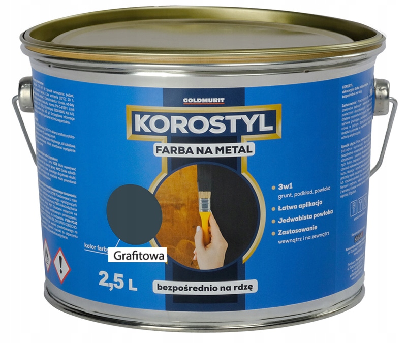Korostyl grafitowa półmat 2,5L farba na metal 3w1 Goldmurit