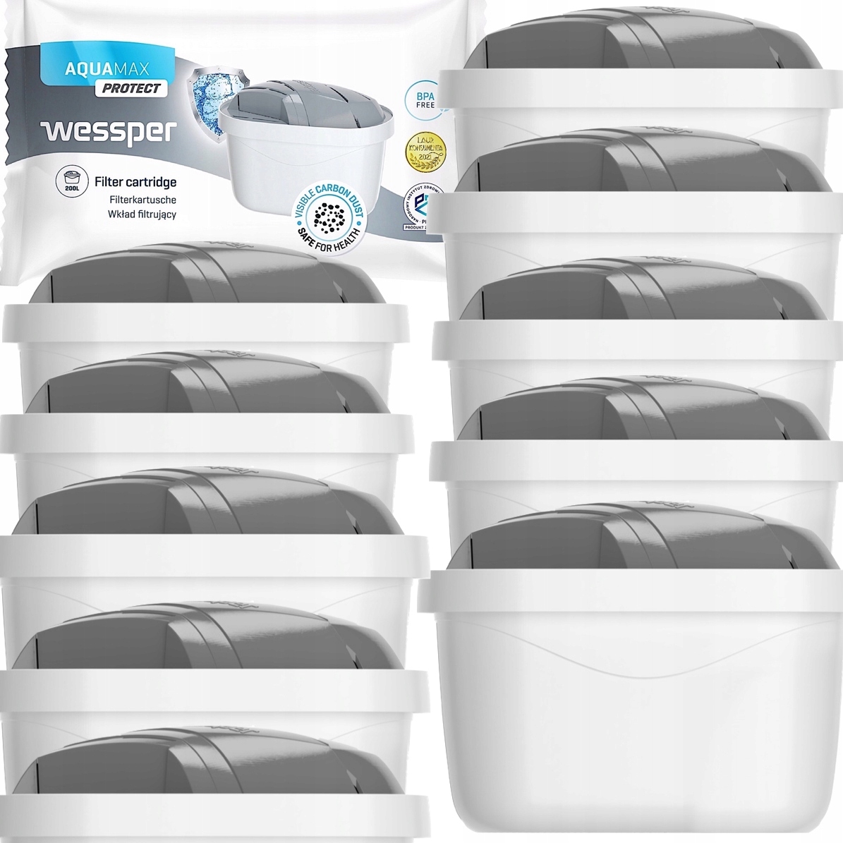 10x FILTR WESSPER AQUAMAX PROTECT do TWARDEJ WODY do DZBANKA BRITA DAFI