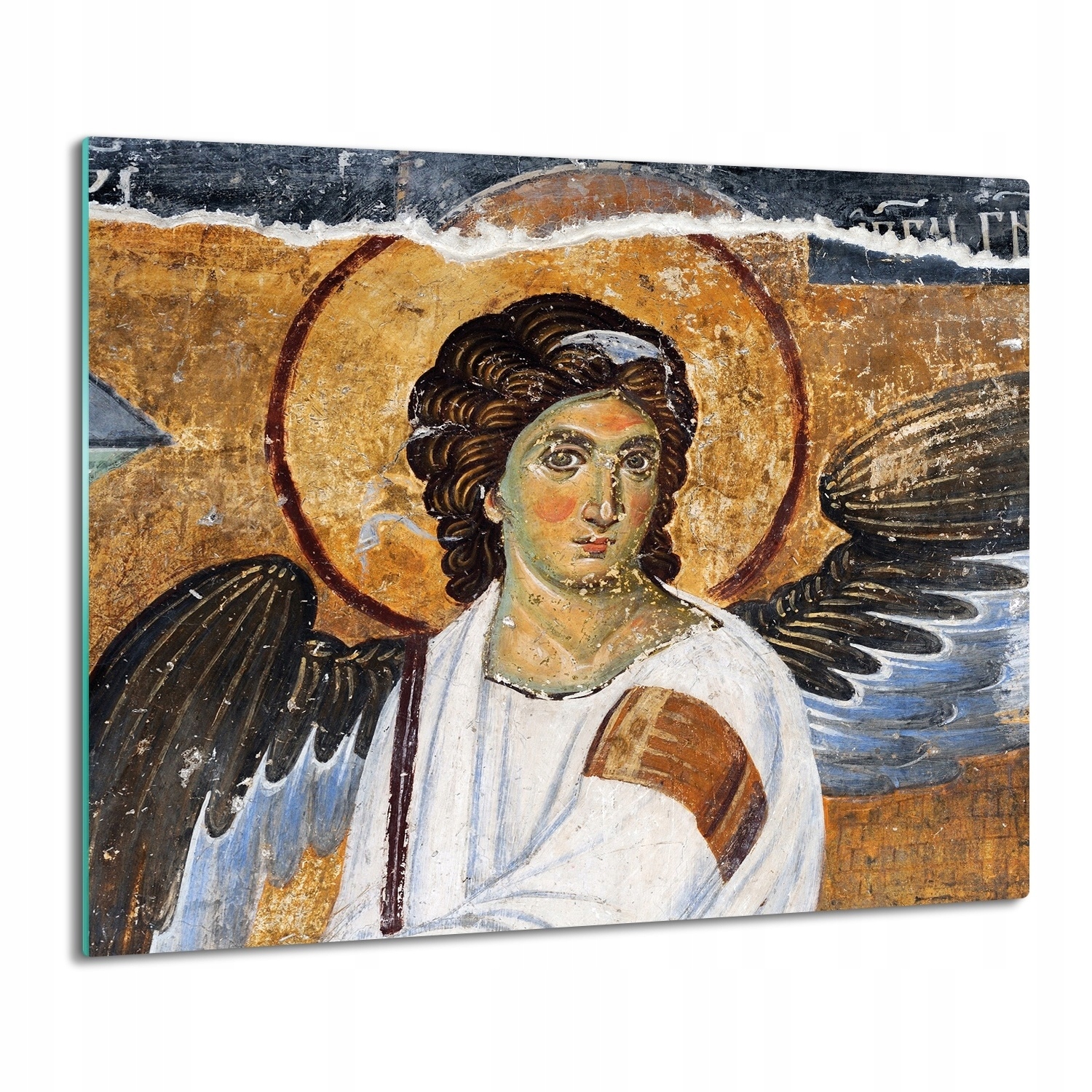 

szklana osłona na indukcję Mural biały anioł 60x52