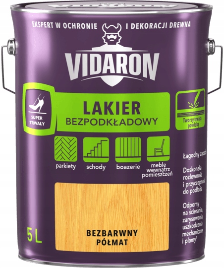 

Vidaron Lakier Bezpodkładowy Bezbarwny 5L Półmat