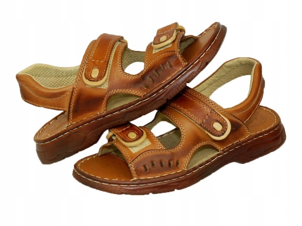 ŁUKPOL SKÓRZANE SANDAŁY KLAPKI SKÓRA 812 *45 Wzór dominujący inny wzór