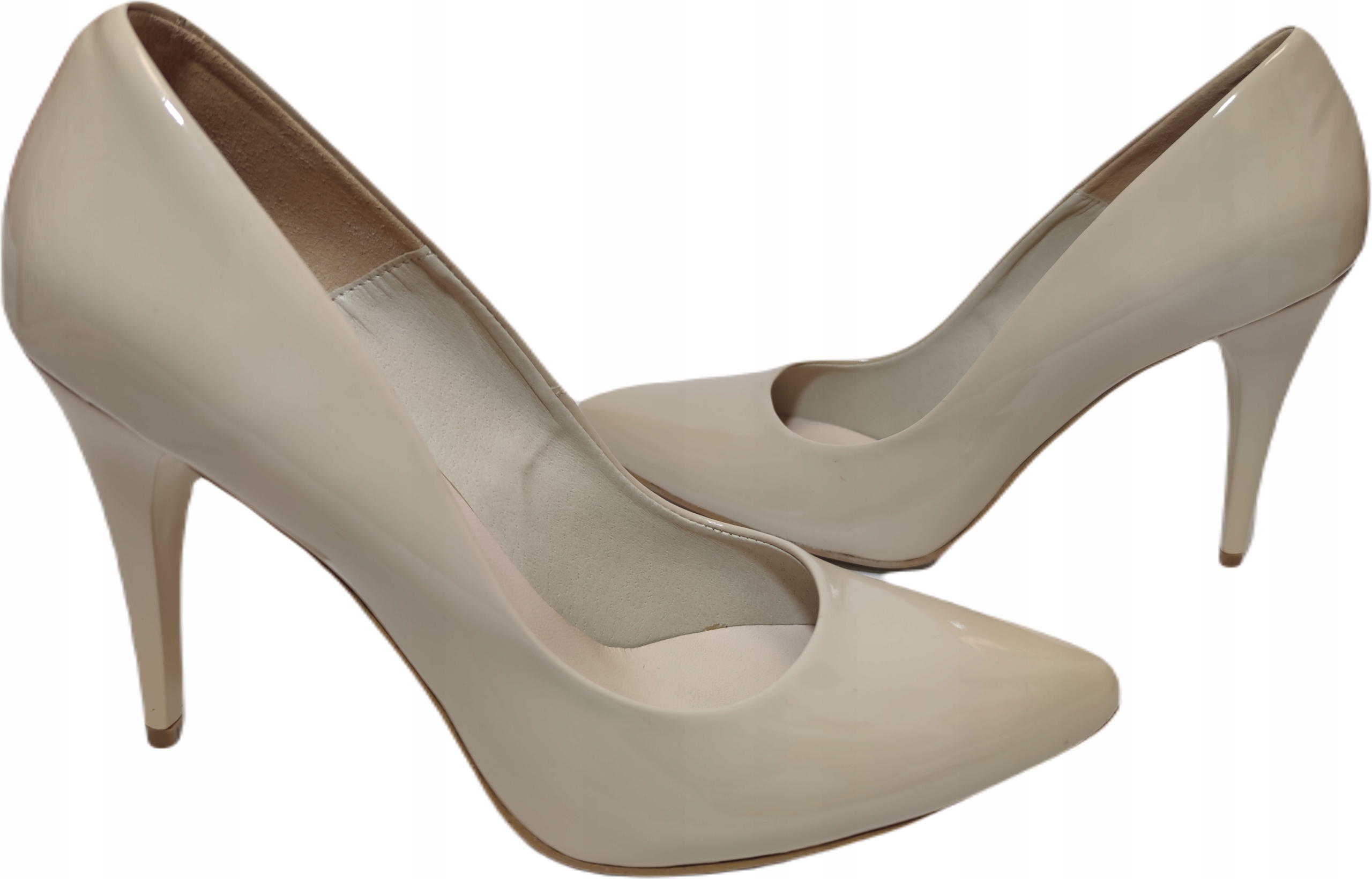 Klasické lodičky s lakem Gianmarko 70/1 (6) Ecru r39