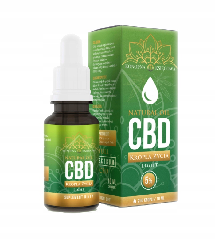 Olejek Konopny CBD 5% Kropla Życia od Konopna Księgowa Suplement Diety CBD