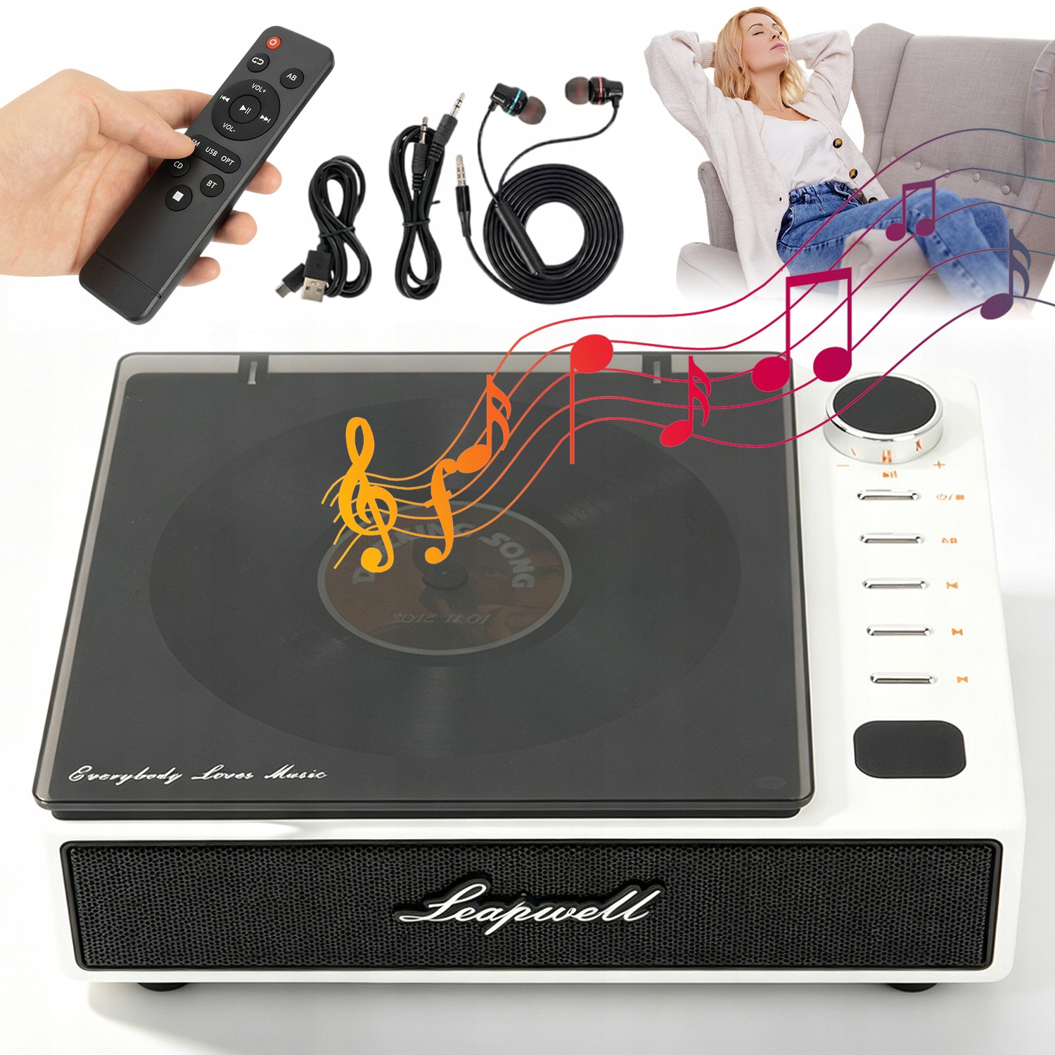 Odtwarzacz CD Retro Z 7 Trybami I Głośnikiem Bluetooth Do Domu Premium