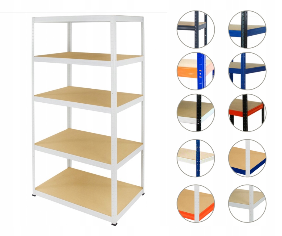 Kovový regál do nemocničního skladu Helios bílý 180x110x50 5x350 kg