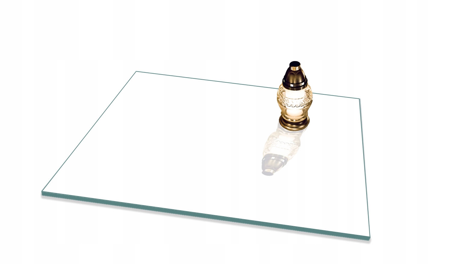 Podstavec do hřbitovních svíček Skleněné tvrzené sklo 65x60 Bílý Na Hřbitov