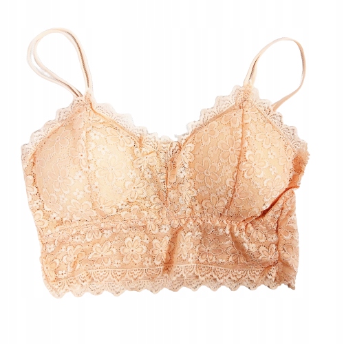 

Stanik Koronkowy Bralet Crop Top Wyjmowane Wkładki