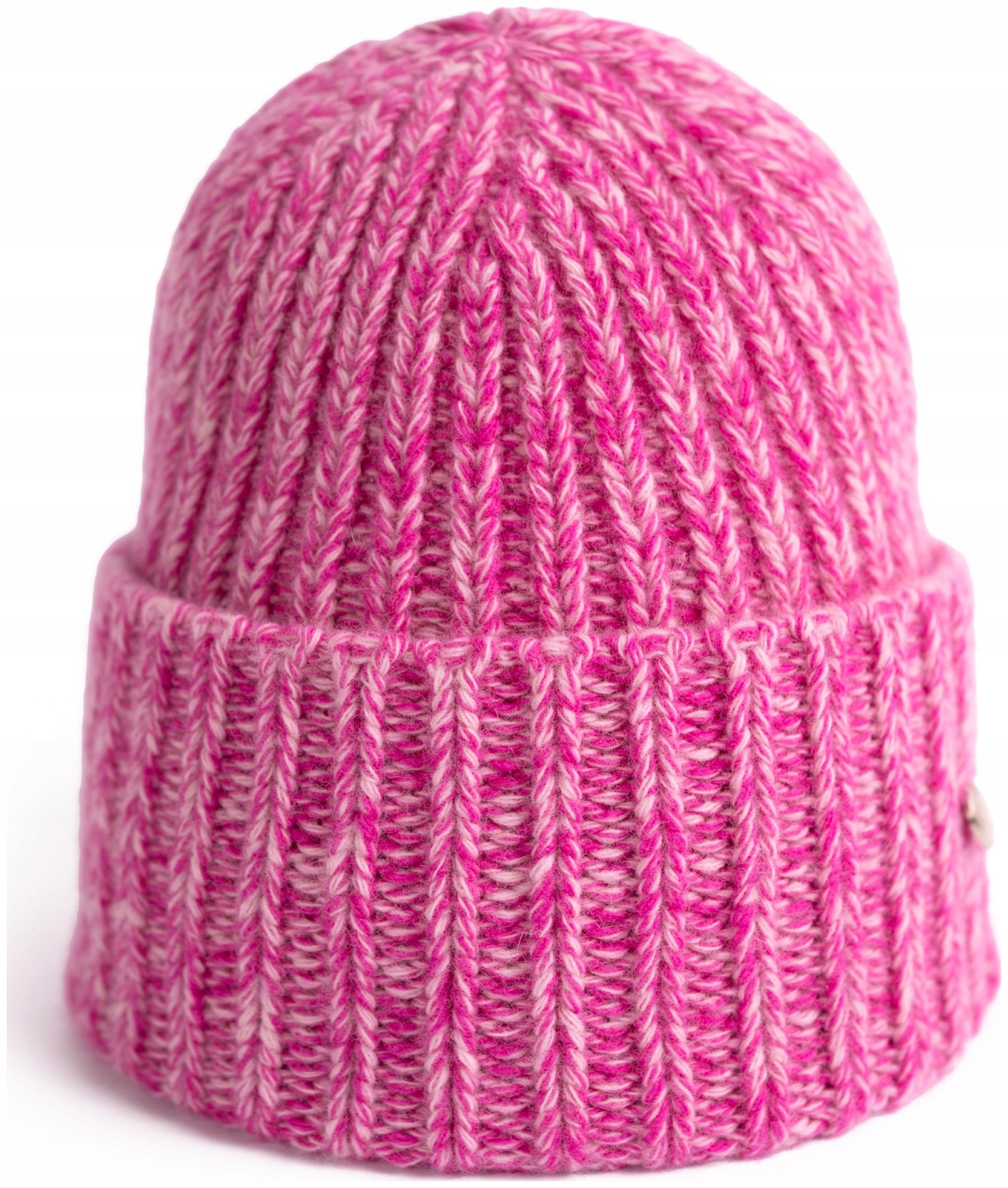 Čepice merino vlna Popielak – klasická, teplá, polská, melanžově růžová