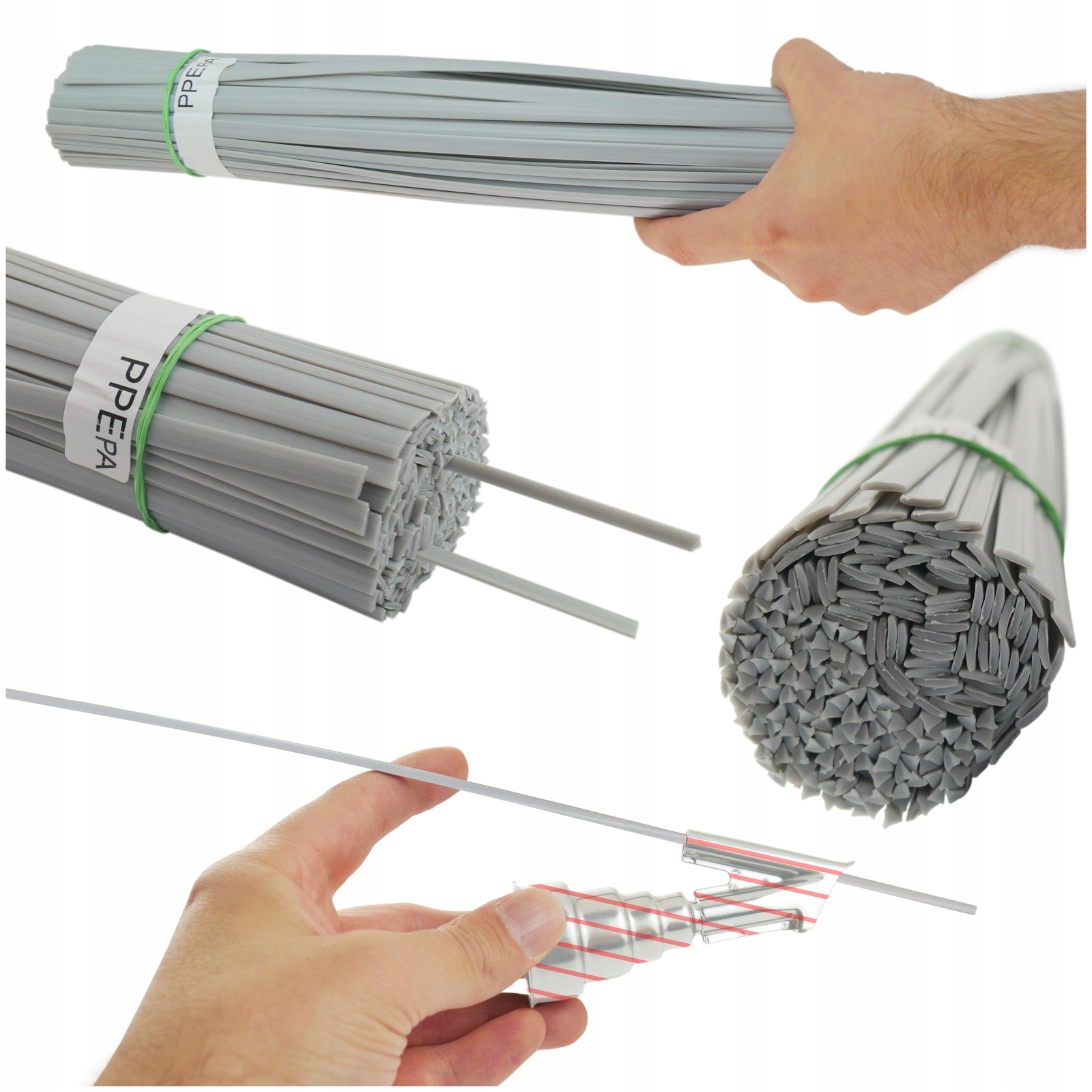 Svařovací spojka pro svařování plastů Ppe+pa Ppepa Ppe/pa 1 kg MIX trojúhelníkových proužků