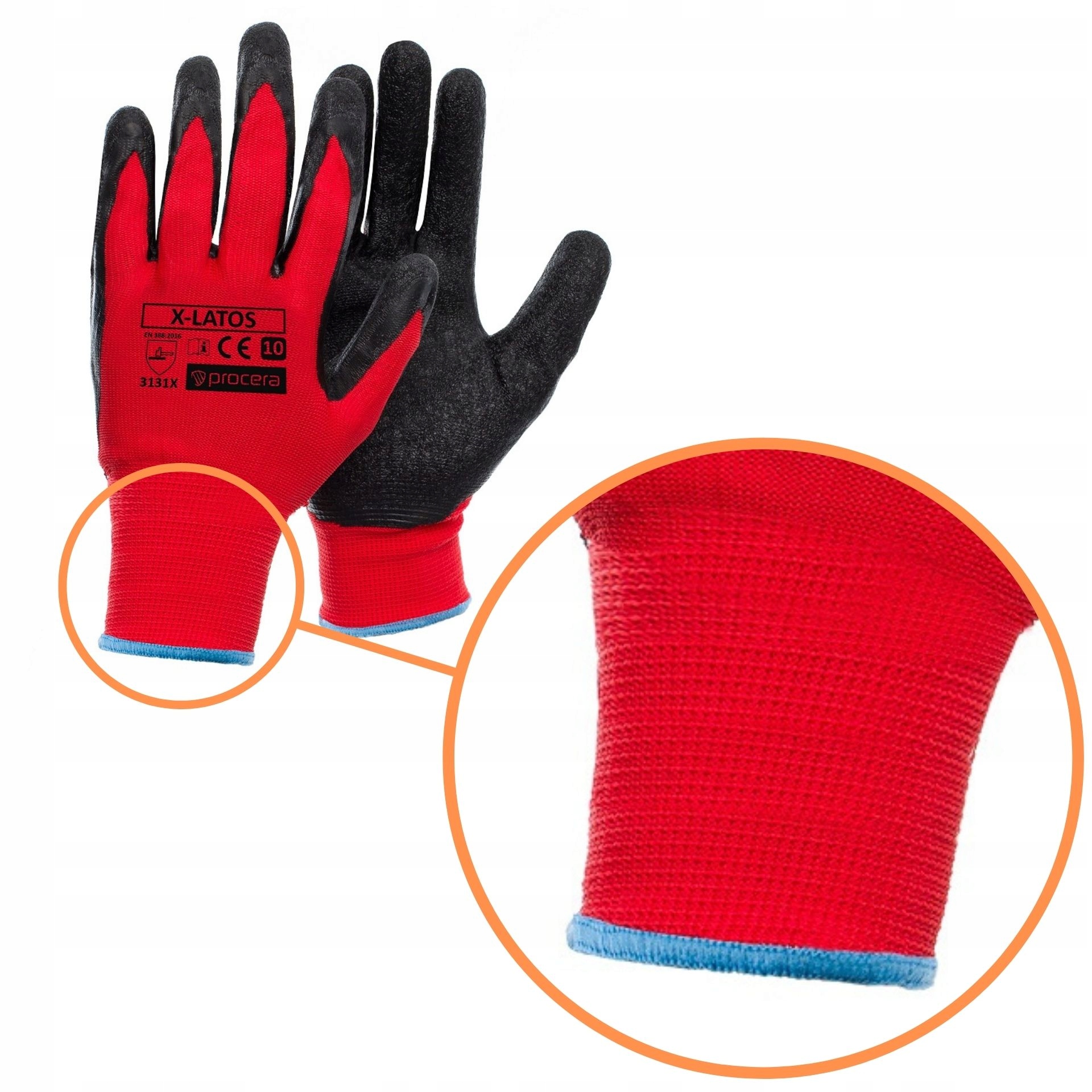 RĘKAWICE RĘKAWICZKI robocze POWLEKANE r10 10 PAR Rozmiar 10 - XL