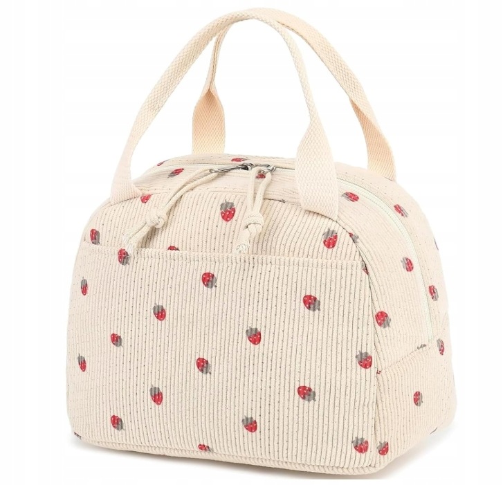 Termotaška Lunch Bag Jahody Izolační Voděodolná Vzduchotěsná Gieeu