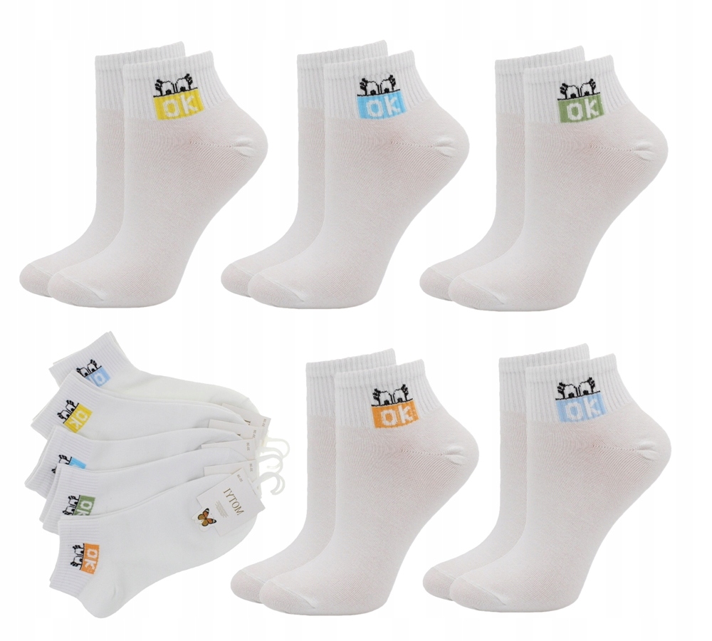 

5x Bawełniane skarpetki damskie stopki 35-38
