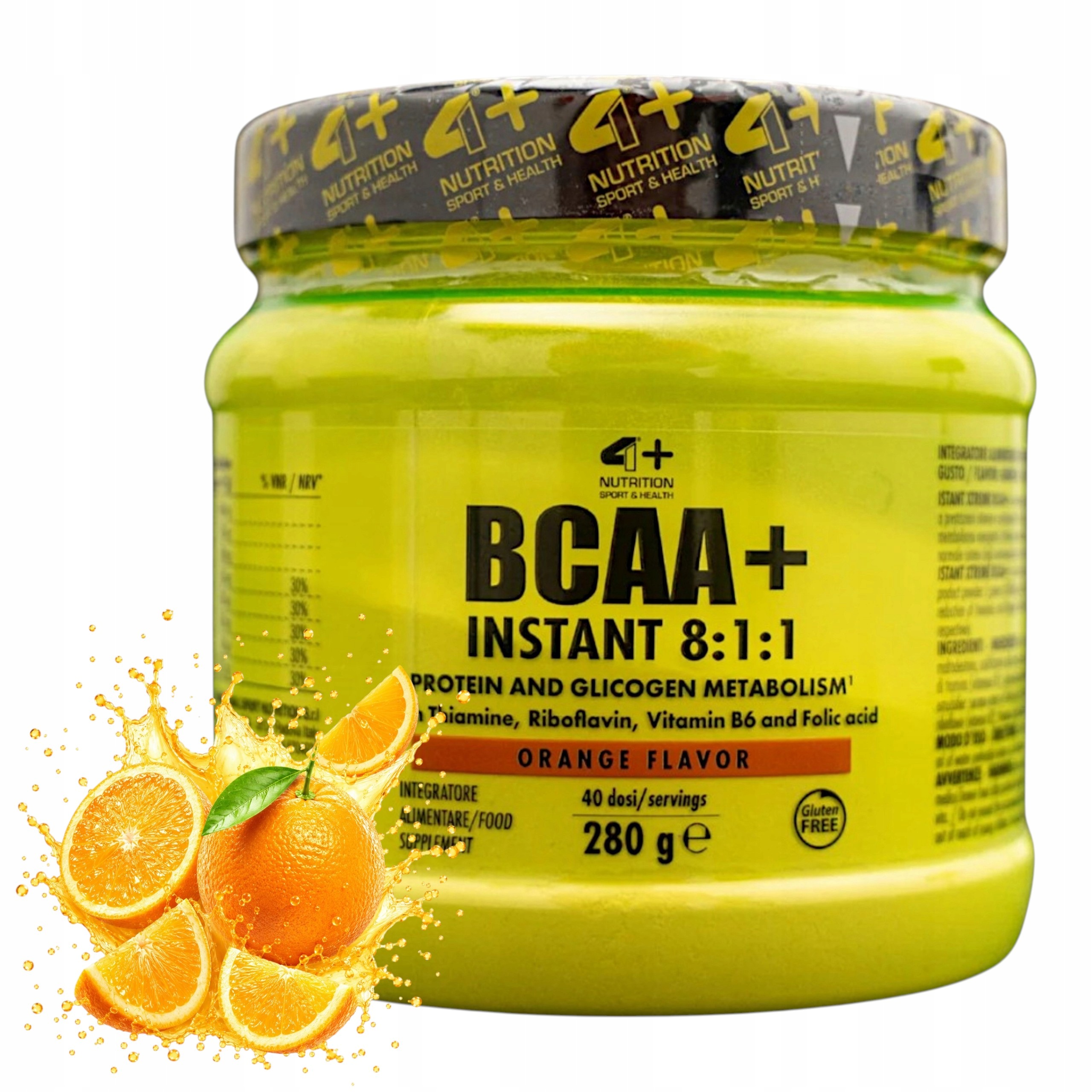 Bcaa 4+ Nutrition 8:1:1 Aminokyseliny Regenerace Vitamíny Příchuť Pomeranč