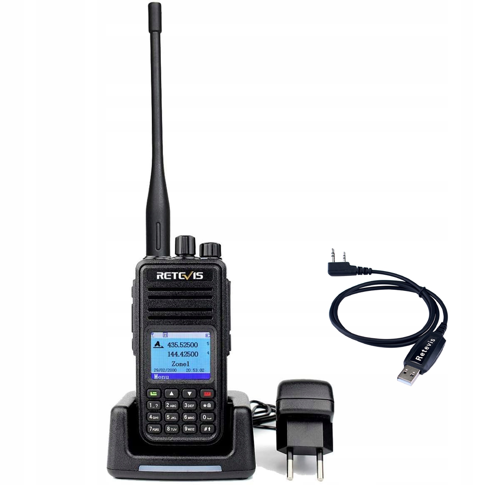 Retevis RT3S Dmr Digitálna Ručná Vysielačka, Rádiotelefón, 3000 Kanálov, 5W, Dosah 5km