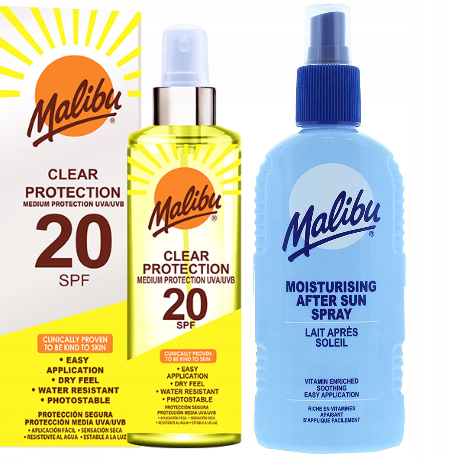Malibu SPF20 Průhledný ochranný sprej balzám Ve Spreji po opalování 200