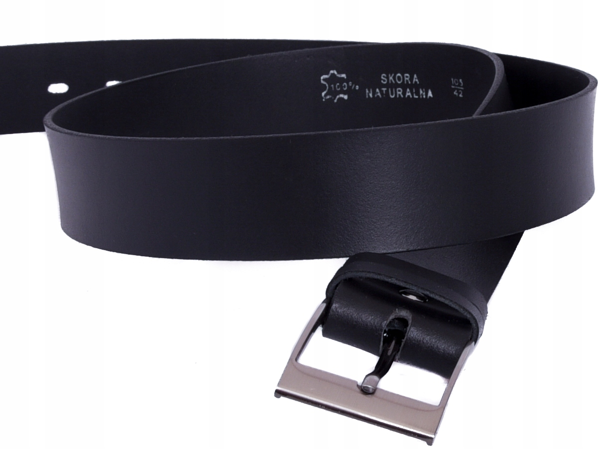 SKÓRZANY Pasek Męski 4cm Klasyczny Jeans CZARNY Rodzaj klamry klasyczna