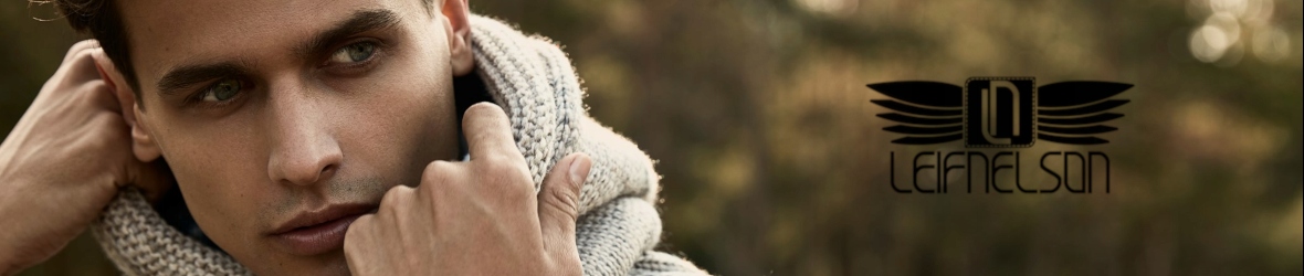 Leif Nelson Sweter z kołnierzem szalowym Granatowy Model LN4195