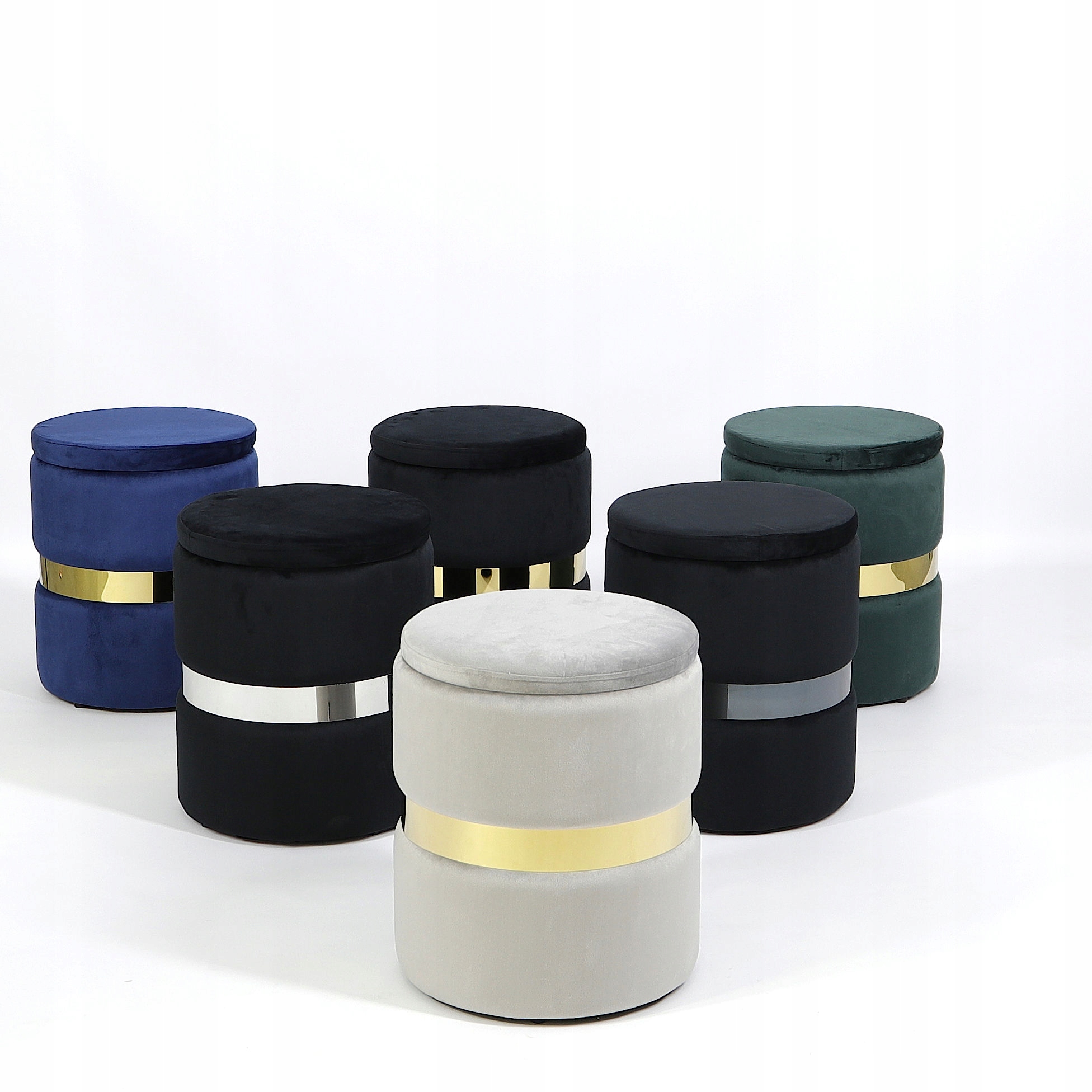 Pufa Welurowa Granatowa Welur 35cm Typ tapicerowana