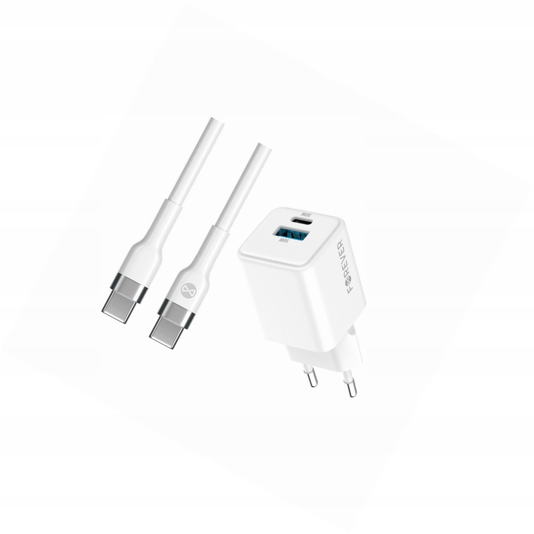 Szybka ładowarka GaN 30W 2 wejścia Usb i Usb-c z kablem do Realme 11 pro 5G