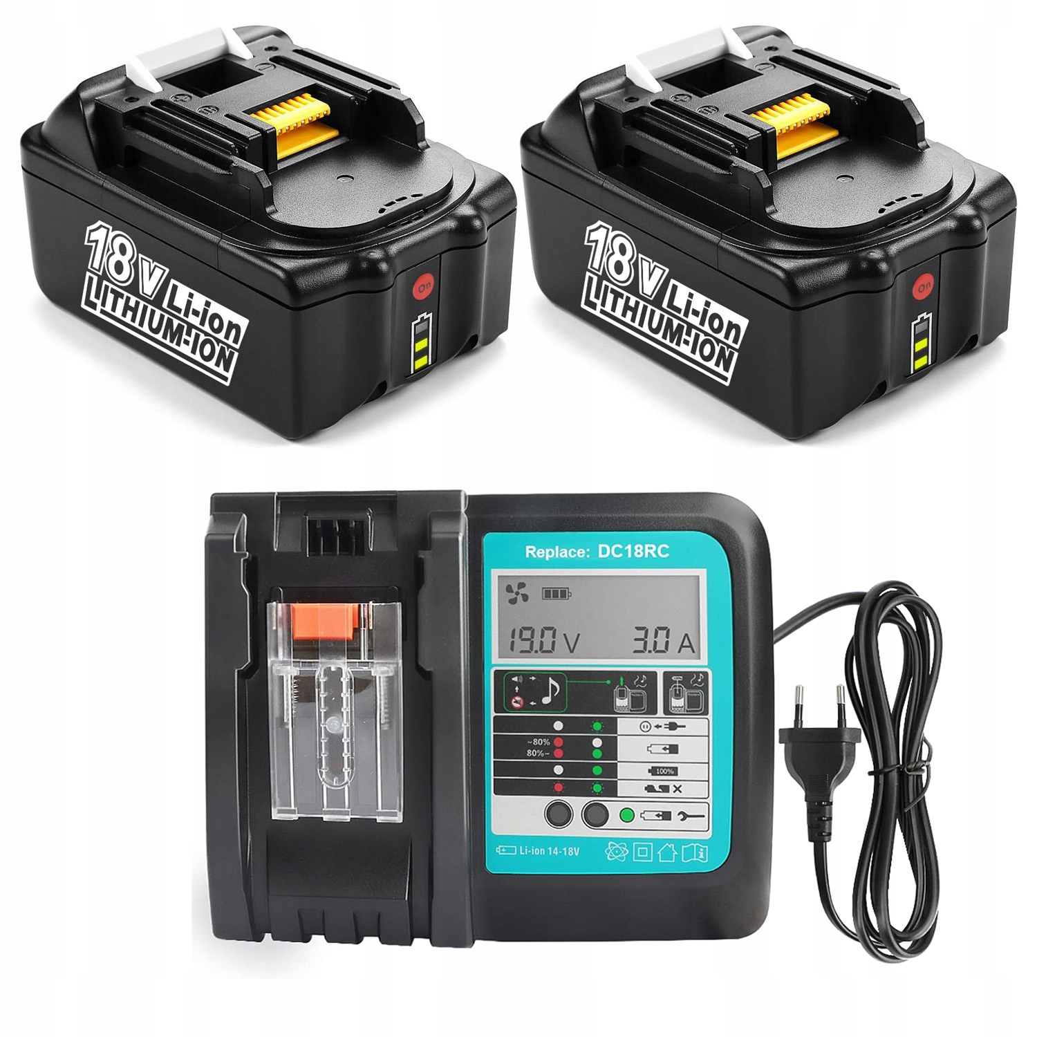 Ładowarka 18V DC18RC 2x Akumulator BL1850B 5Ah do MA-Kita BL1860B BL1830 Lxt