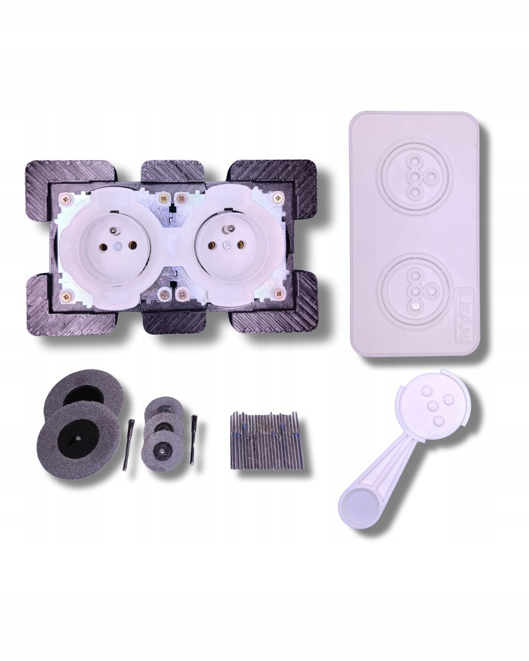 Skrytá zásuvka 2x na svetlé naddoskové dlaždice do kuchyne