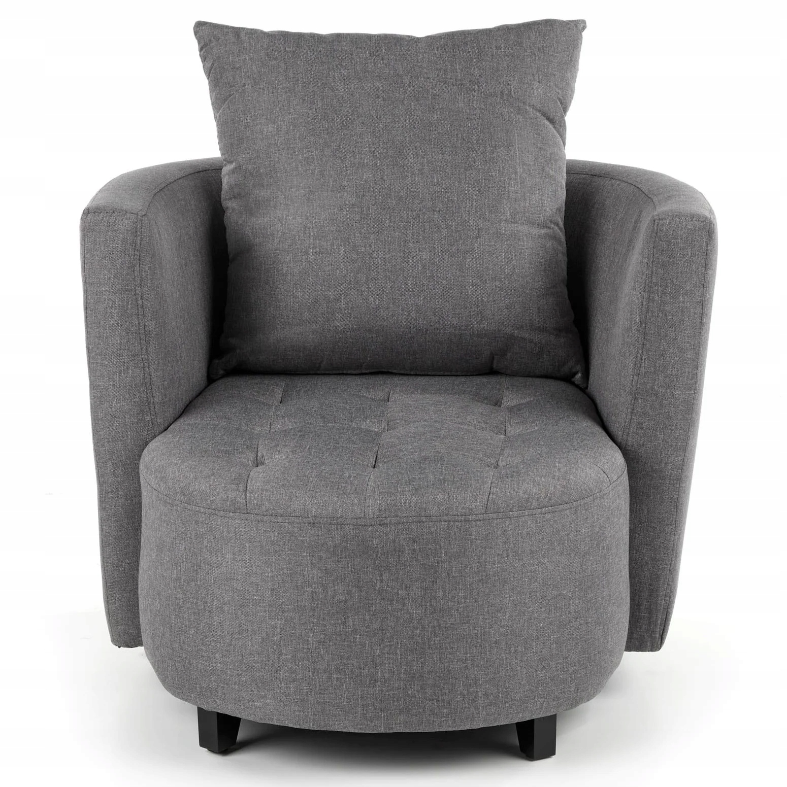 Fotel z Podnóżkiem do Salonu Tapicerowany Szary Kolekcja V-CH-HAMPTON-FOT