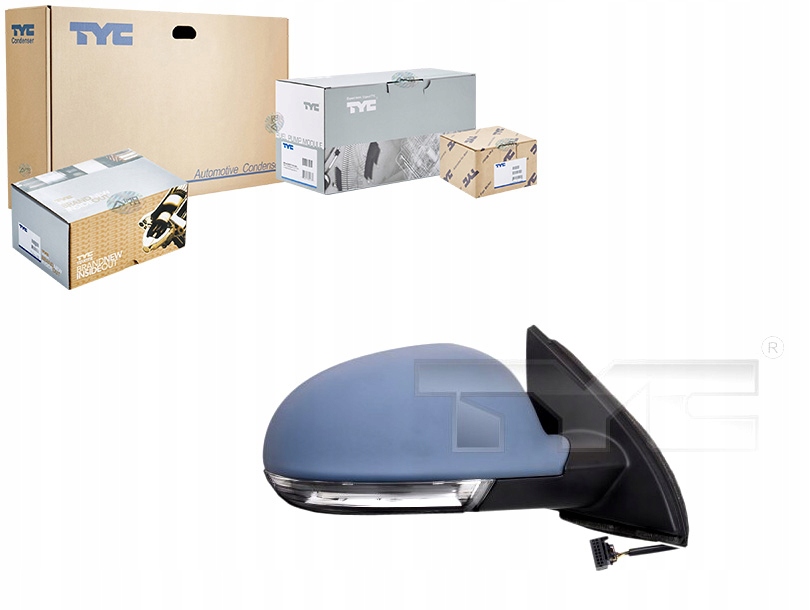 Wv J-ta III 2004-2010 Pravé Elektrické Zrkadlo S Primerom, Smerovkou, Konvexné, Vyhrievané Tyc
