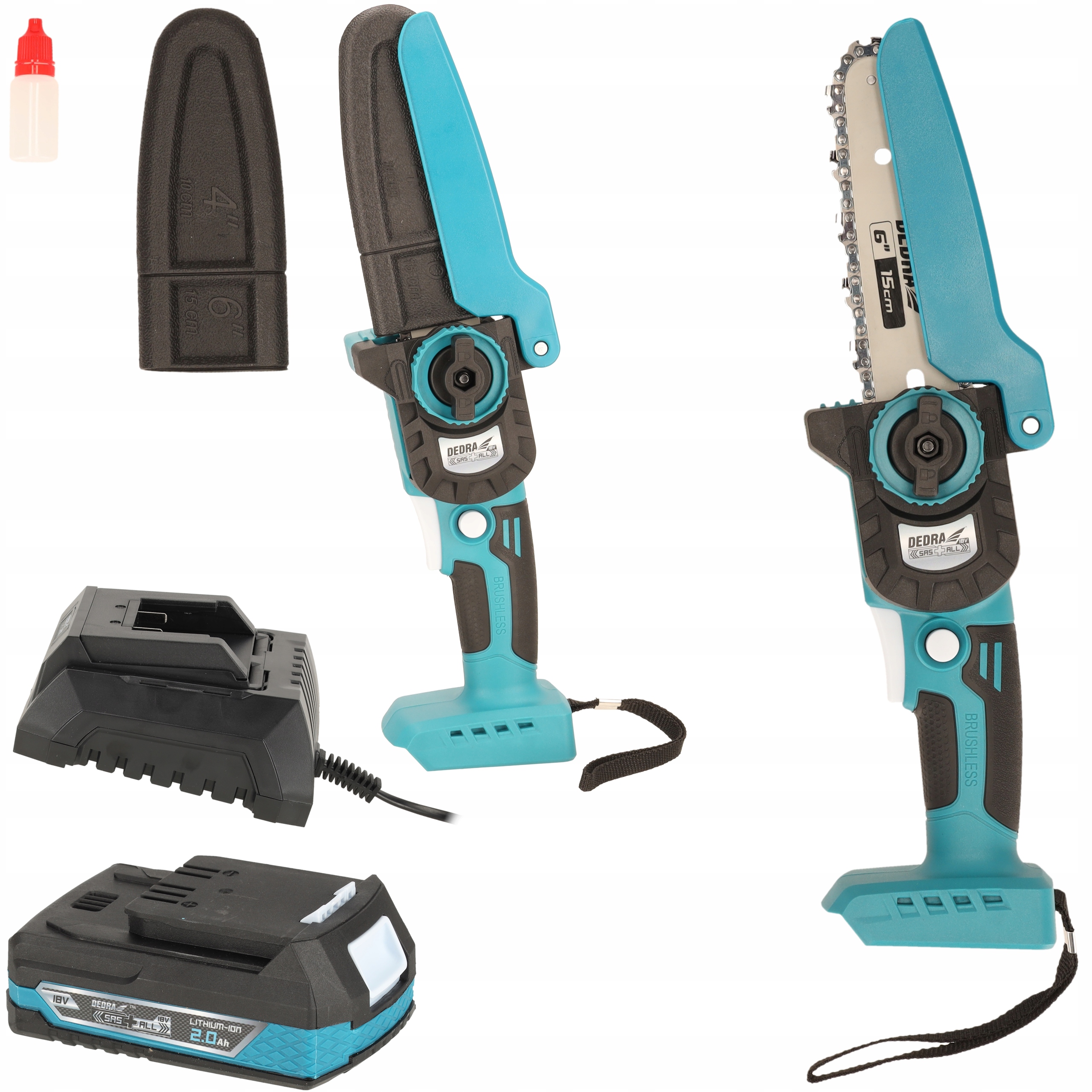 Mini Piła Łańcuchowa Akumulatorowa 6" Dedra Sas+all Aku 2Ah 18V do gałęzi