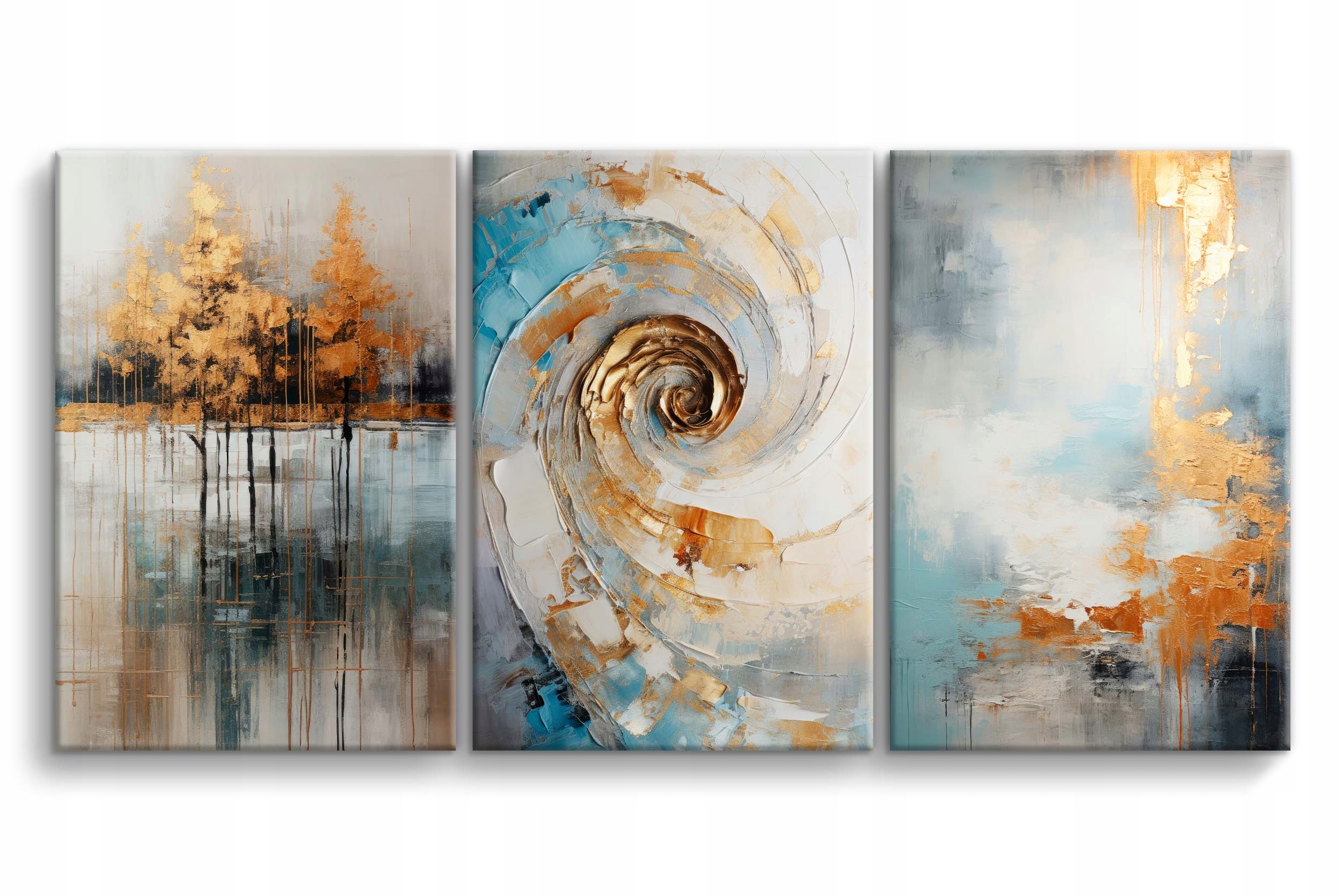 Obrazy na płótnie do salonu Dekoracja ścienna Złota Abstrakcja 60x120