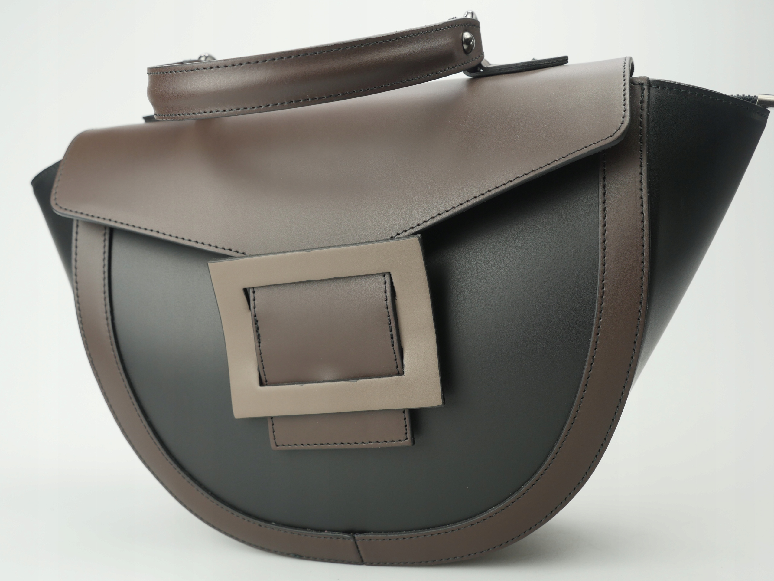 VERA PELLE ITALY Elegancka torebka modny kuferek Styl miejski