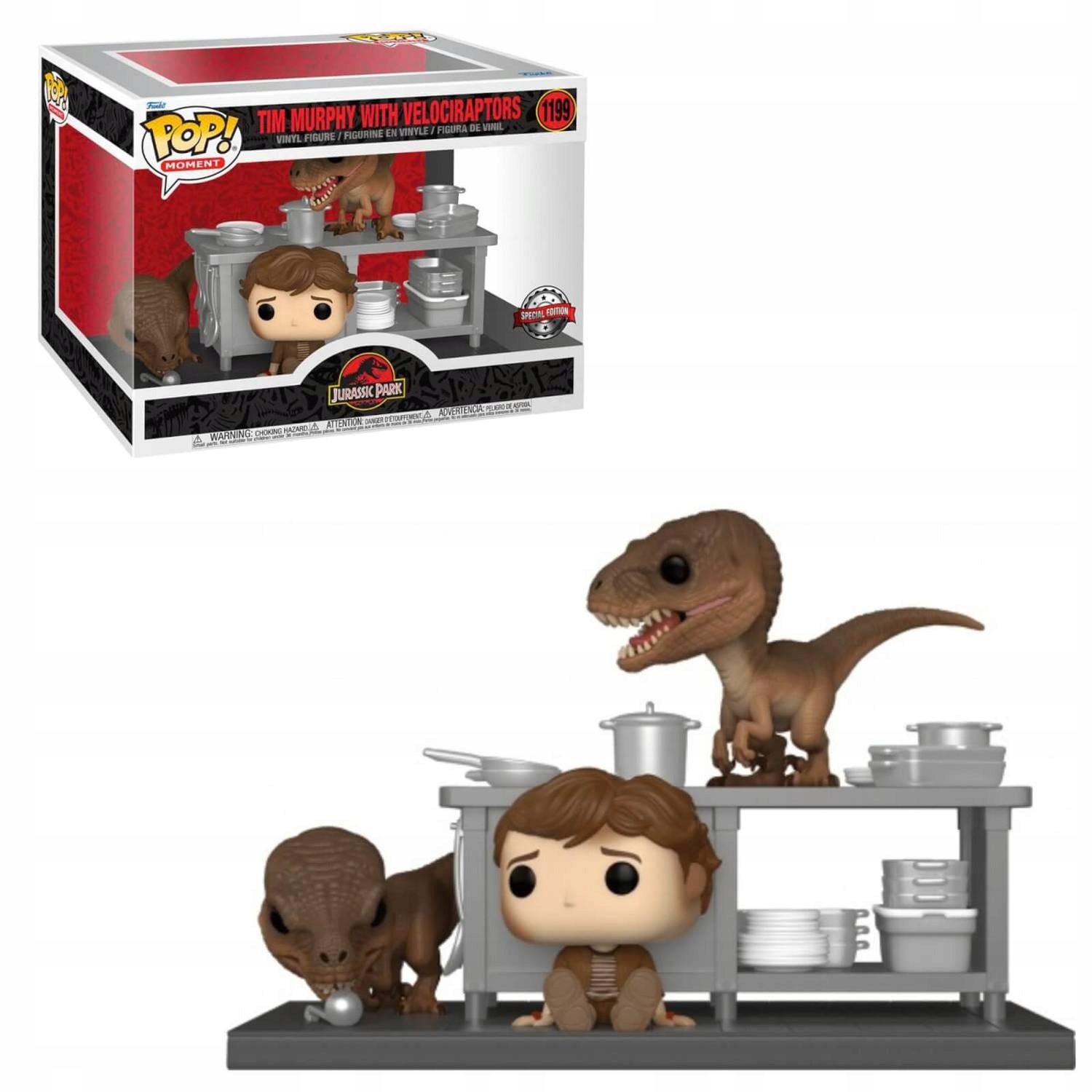 Funko Pop! Jurassic Park 1199 Tim Velociraptors Se