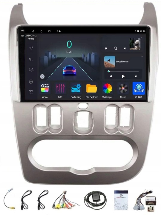 Rádio Navigácia Gps Android Dacia Duster 2010-2013 Carplay Wifi 4GB 64GB