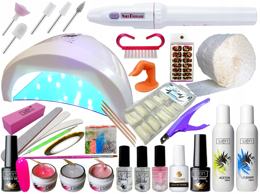 Gelová sada na nehty s lampou a frézkou